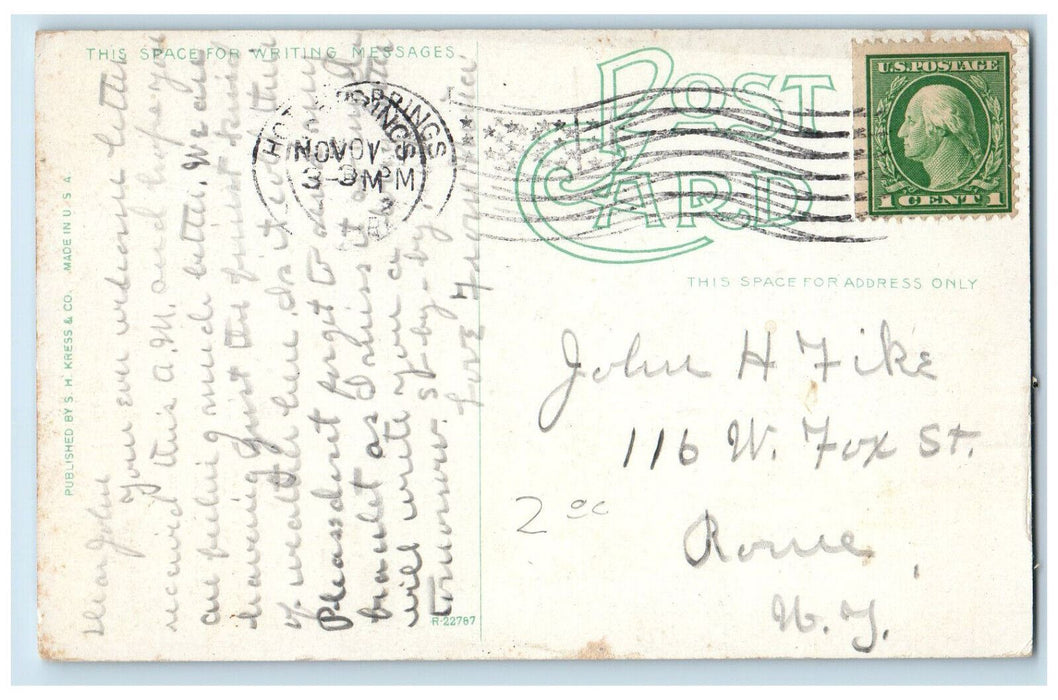 c1910 Imperial Bath House Army Navy Hospital Hot Springs Arkansas AR Postcard