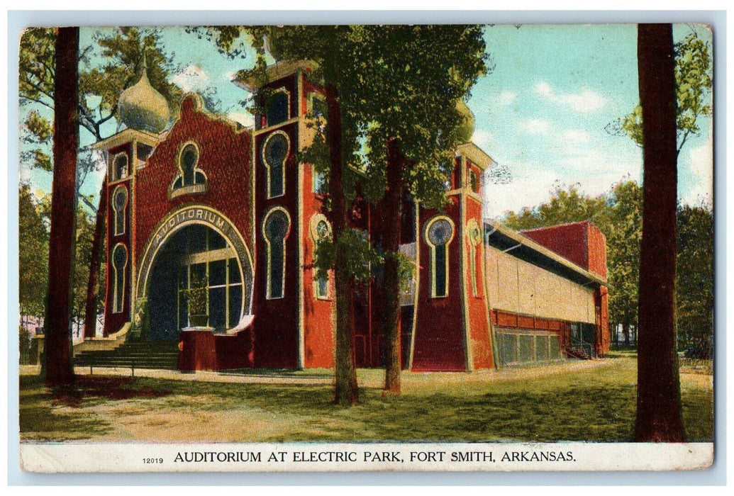 1908 Auditorium at Electric Park Fort Smith Arkansas AR Posted Antique Postcard
