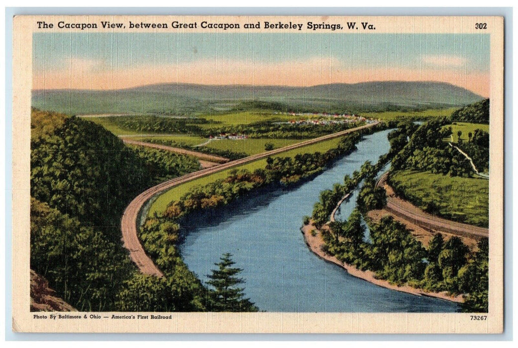 c1940 Cacapon View Between Great Cacapon Berkeley Springs West Virginia Postcard