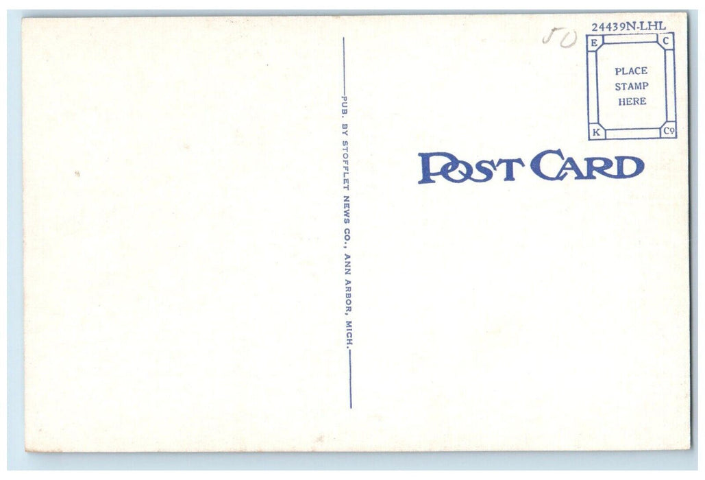 c1940 Library University Michigan Exterior Building Ann Arbor Michigan Postcard