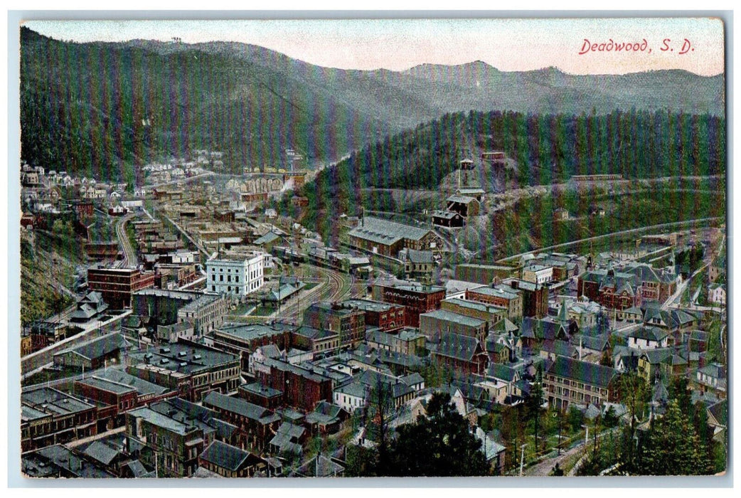 c1910 View of Buildings in Deadwood South Dakota SD Antique Unposted Postcard