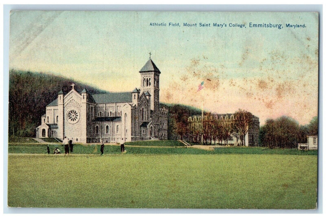 c1910 Athletic Field Mount Saint Mary College Emmitsburg Maryland MD Postcard