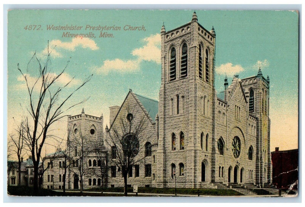 1913 Westminister Presbyterian Church Chapel Minneapolis Minnesota MN Postcard