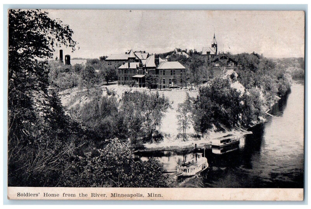 c1910 Soldiers Home From River Steamer Ferry Minneapolis Minnesota MN Postcard