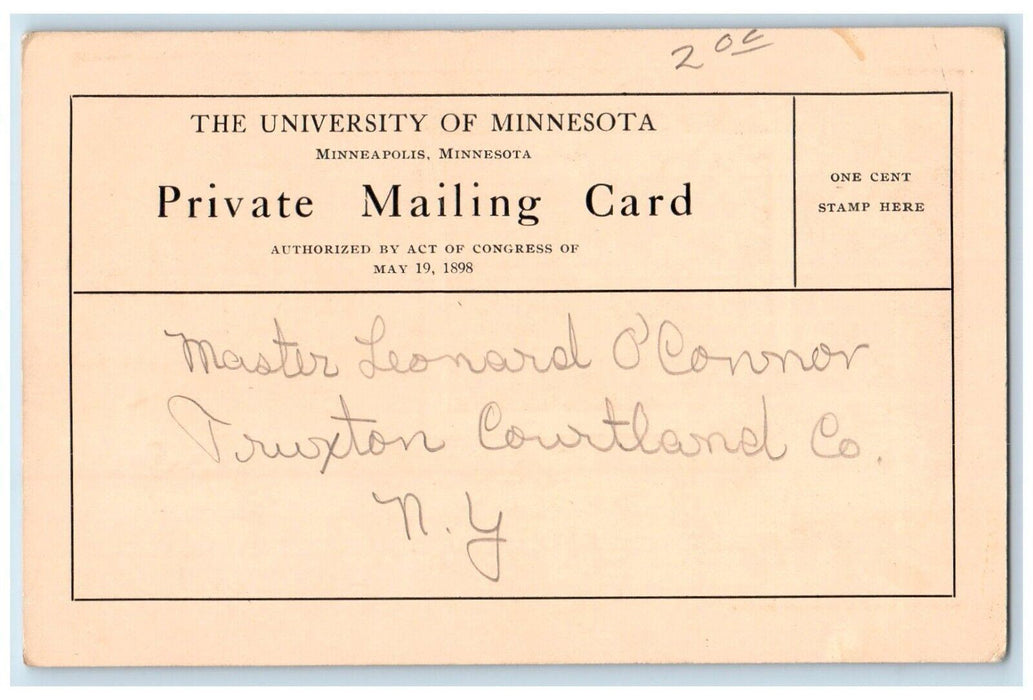 c1898 University Of Minnesota Armory Minneapolis Minnesota Private Mailing Card