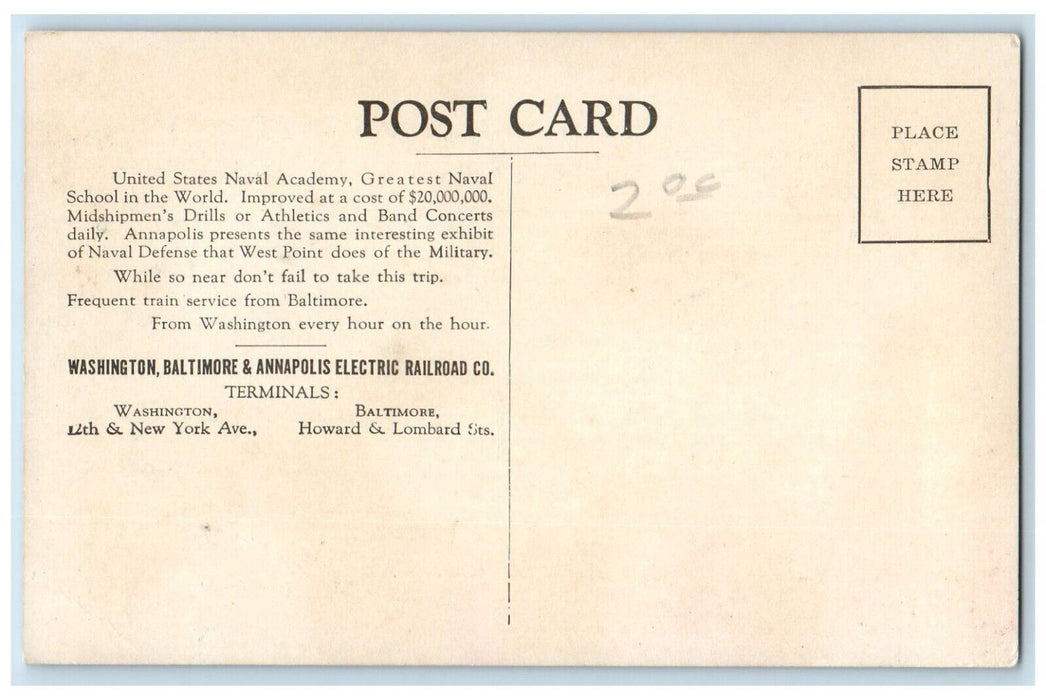 c1910 Aerial View United State Naval Academy Annapolis Maryland Vintage Postcard