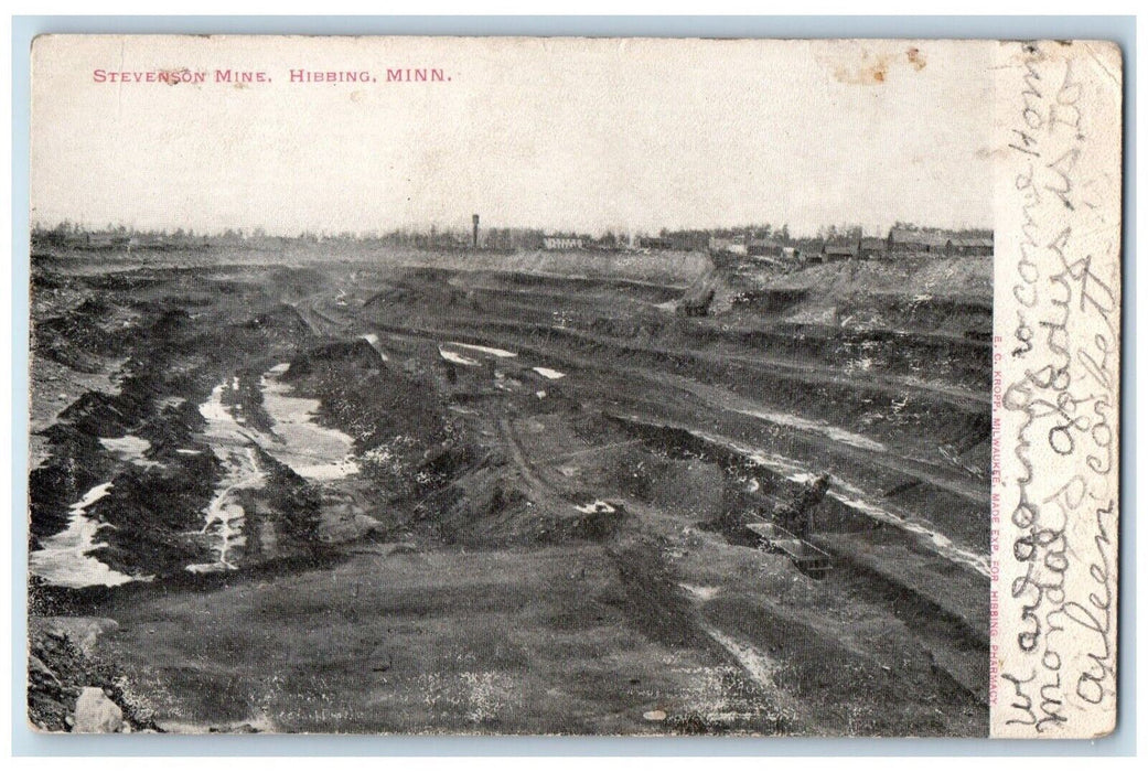 1905 Stevenson Mine Ground Excavation Hibbing Minnesota Vintage Antique Postcard