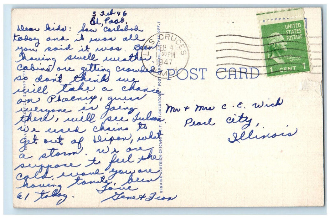 1947 Fort Bliss Logan Heights Cantonment Mt Franklin El Paso Texas TX Postcard