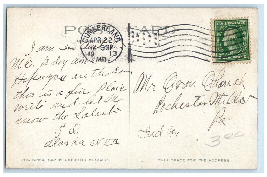 1913 Devil's Back Bone Narrows Rail Road Cumberland Maryland MD Vintage Postcard