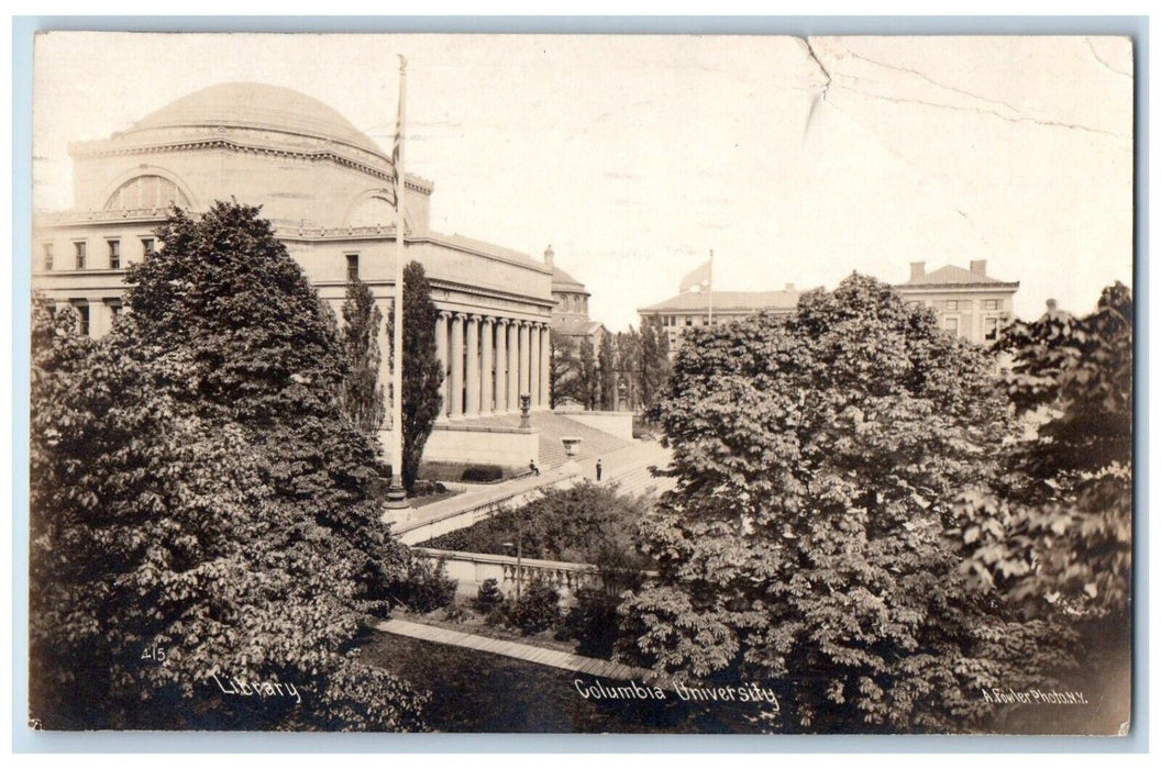 1917 Columbia University Building Campus New York City NY RPPC Photo Postcard