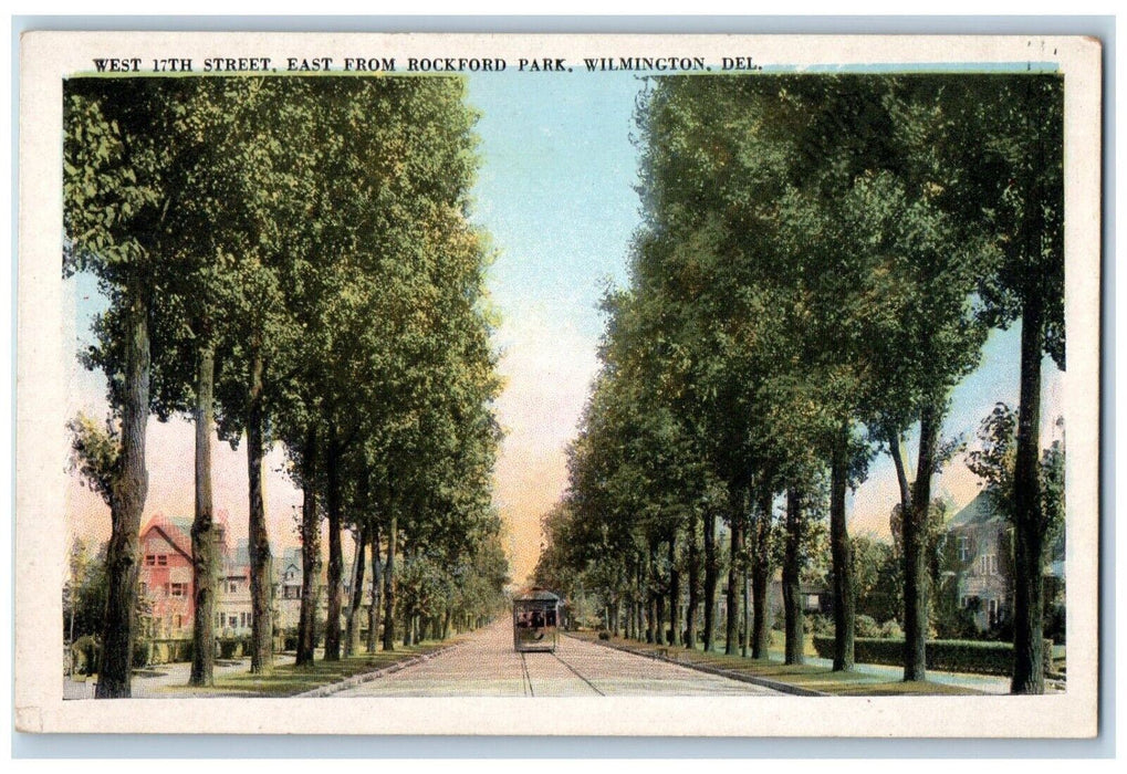 c1910 West 17th Street East From Rockford Park Wilmington Delaware DE Postcard