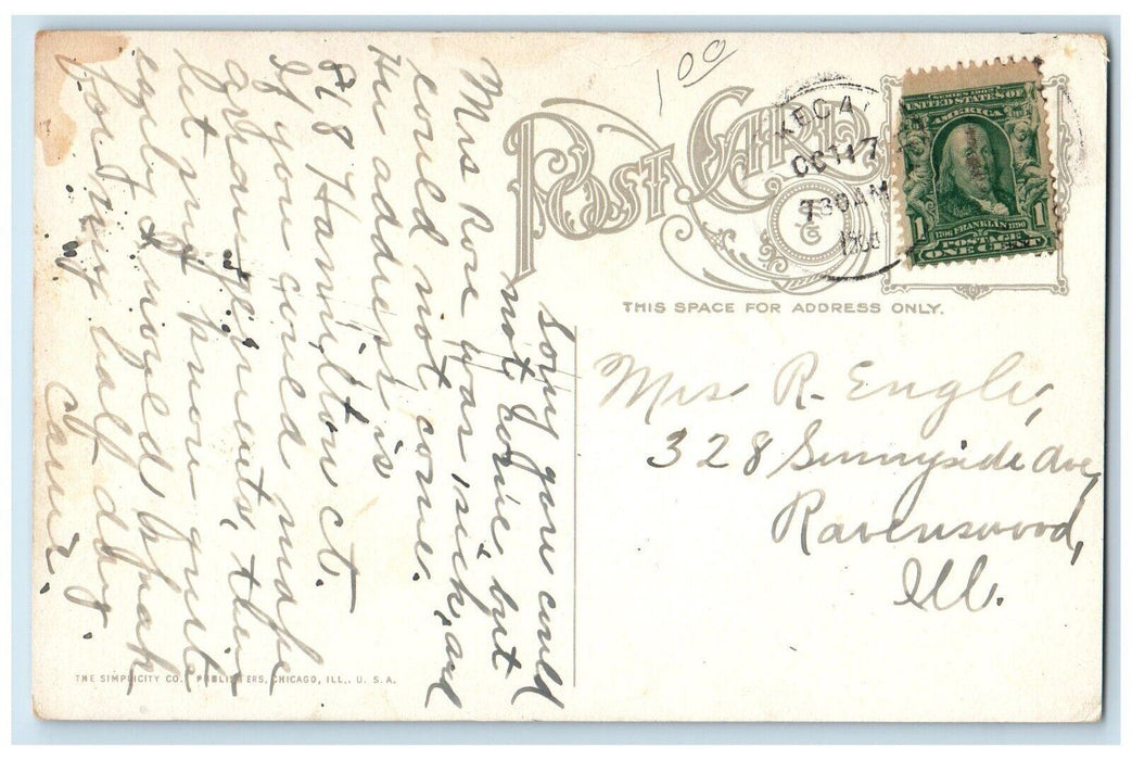 1908 County Court House Building Waukegan Illinois IL Antique Vintage Postcard