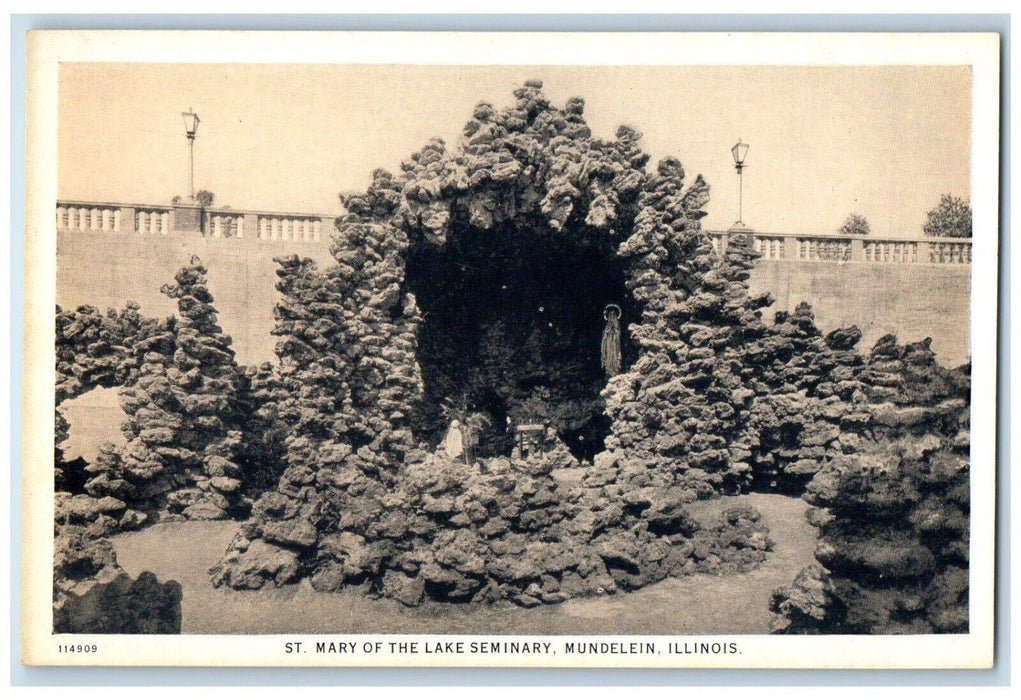 c1920 St Mary Lake Seminary Station of the Cross Mundelein Illinois IL Postcard