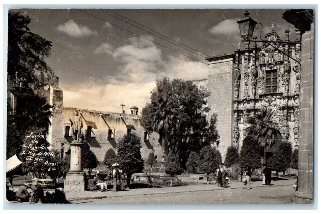 c1950's San Miguel De Allende Mexico Jardin De San Francisco RPPC Photo Postcard