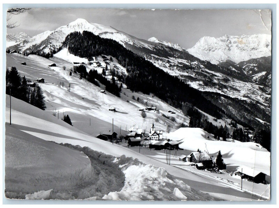 c1910's Switzerland Mountain Winter Scesapiana Valzeina RPPC Photo Postcard