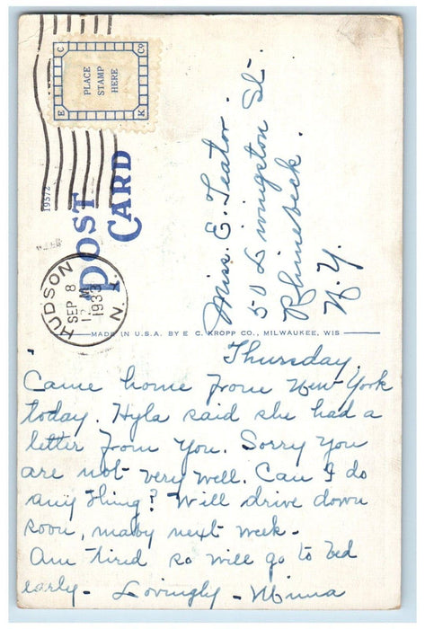 1933 Pavilion Royal Suburban Restaurant Dining Valley Stream LI NY Postcard