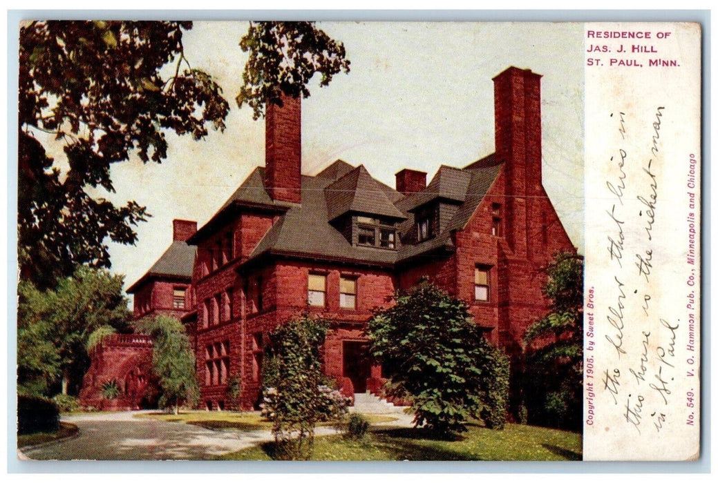 c1910 Residence Jas. J. Hill Exterior Building Field St. Paul Minnesota Postcard