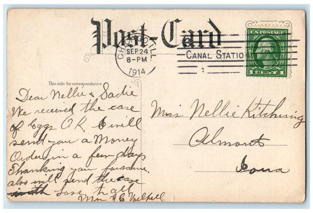 1914 B of L E Building Cleveland Ohio OH The Central Litho Co Antique Postcard