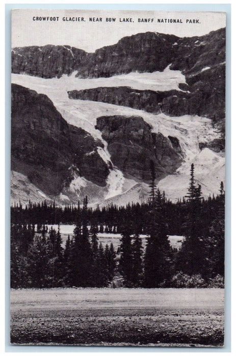 c1910 Crowfoot Glacier Near Bow Lake Banff National Bank Canada Postcard