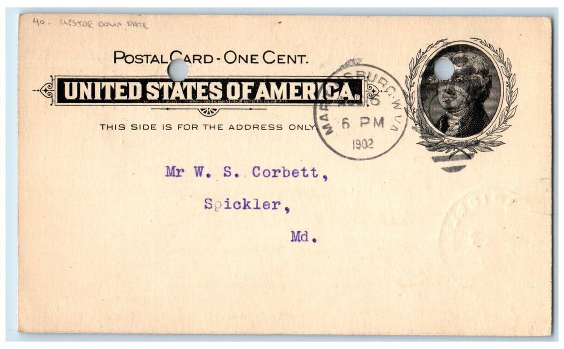 1902 Hay Loading and Shipping Martinsburg WV Upside Down Date Postal Card