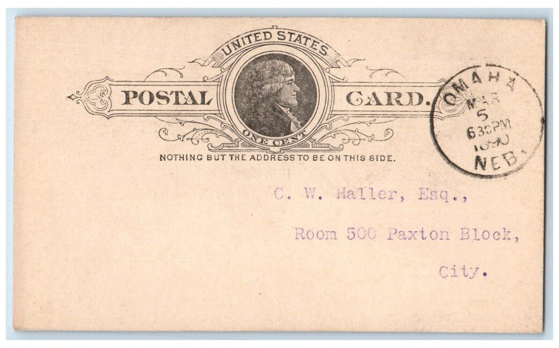 1890 The Omaha Mercury Civil Code Section 852 Omaha Nebraska NE Postal Card