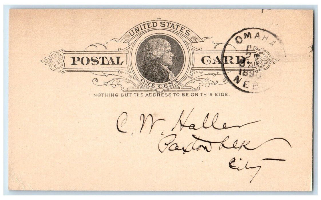 1890 The Omaha Mercury Has Taken Quarters in Suite 1026 Omaha NE Postal Card