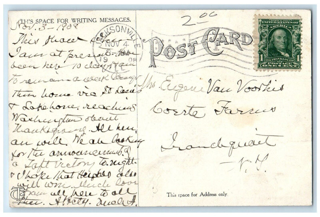 1908 West College Avenue Road Street Exterior Jacksonville Illinois IL Postcard