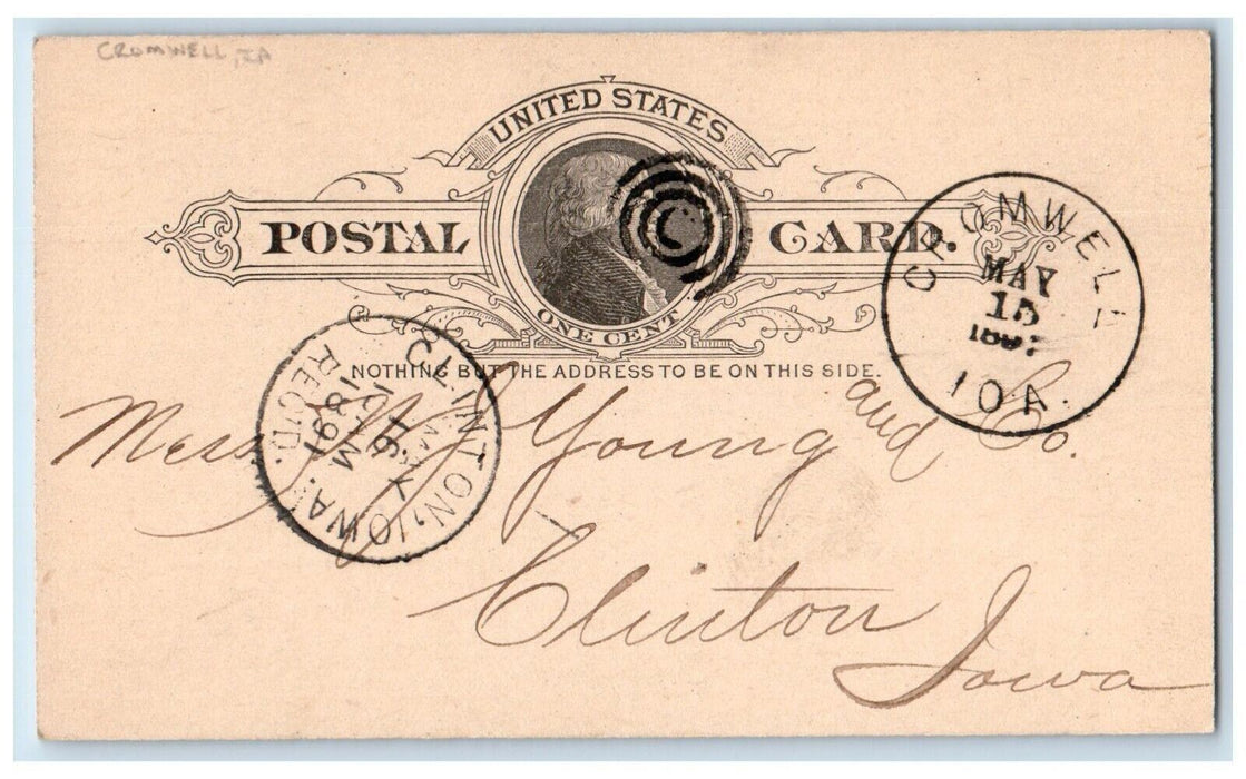 1891 We Need 6000 Ft. Roofing Cromwell Iowa IA Clinton IA Postal Card