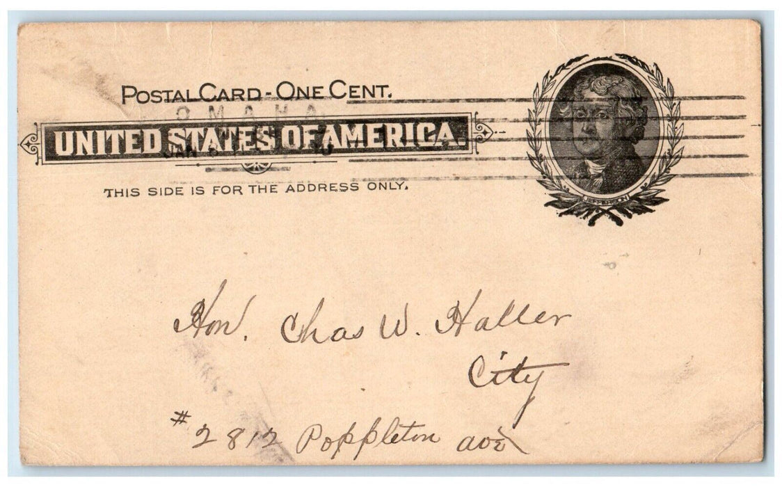 1900 Regular Meeting D.W. Improvement Omaha Nebraska NE Posted Postal Card