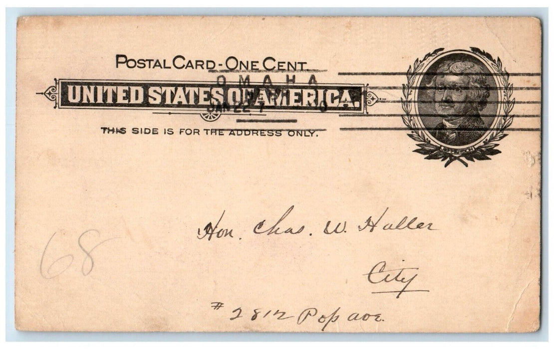 1900 So. W. Impr. Club Meets Wednesday Omaha Nebraska NE Antique Postal Card