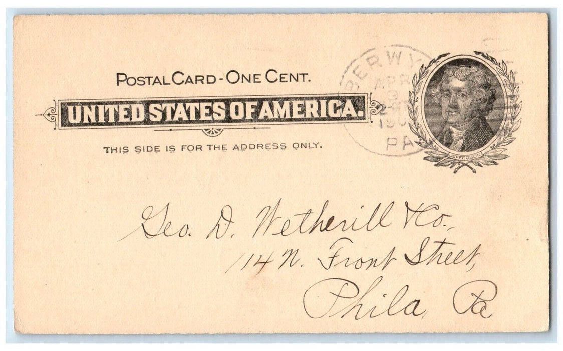 1902 Note of 25 Be Due Berwyn Pennsylvania PA Posted Antique Postal Card
