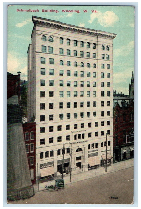 Schmulbach Building Exterior Horse Carriage Wheeling West Virginia WV Postcard