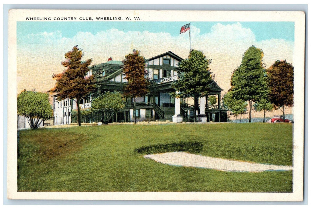 View Of Wheeling Country Club House  Wheeling West Virginia WV Vintage Postcard