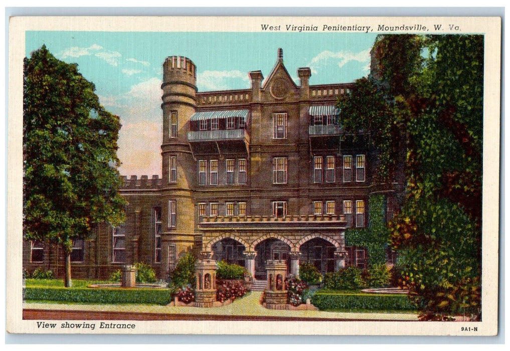 Entrance To West Virginia Penitentiary House Moundsville WV Vintage Postcard