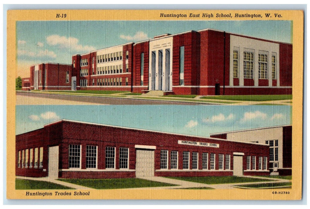 View Of Huntington East Trades High School West Virginia WV Dual View Postcard