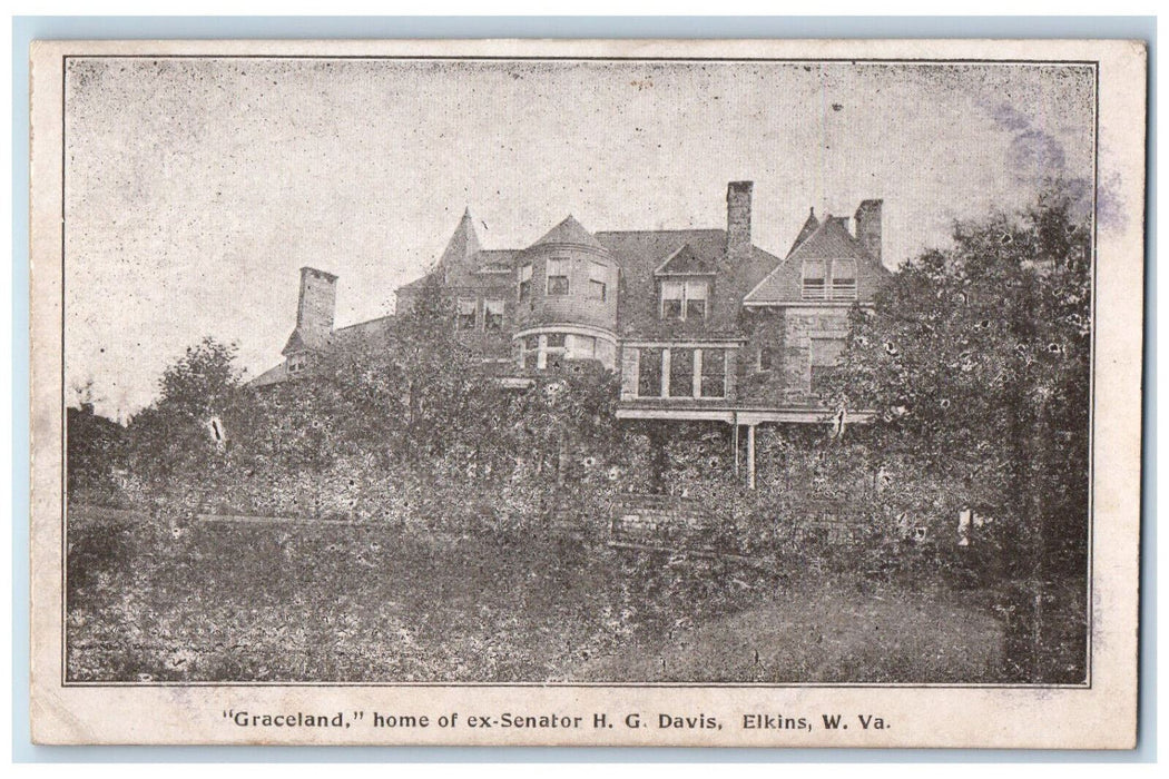 Graceland Home Of Ex-senator H. G. Davis Elkins West Virginia WV  Postcard