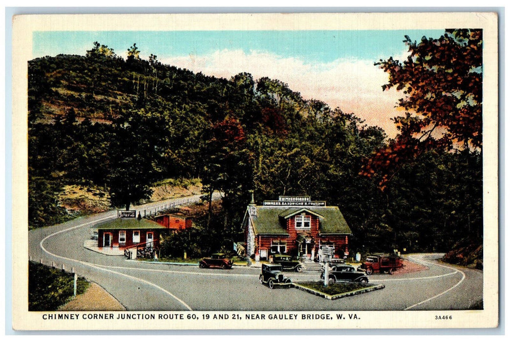 Chimney Corner Junction Route 60 Near Gauley Bridge West Virginia WV Postcard