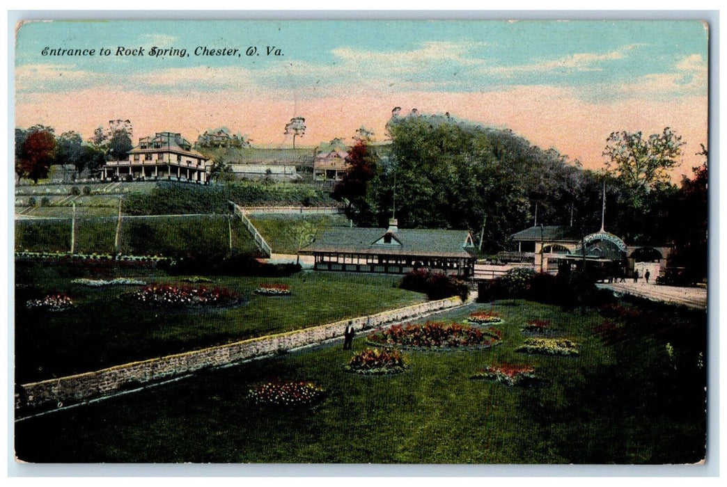 1911 Entrance To Rock Spring Garden Park Chester West Virginia WV Postcard