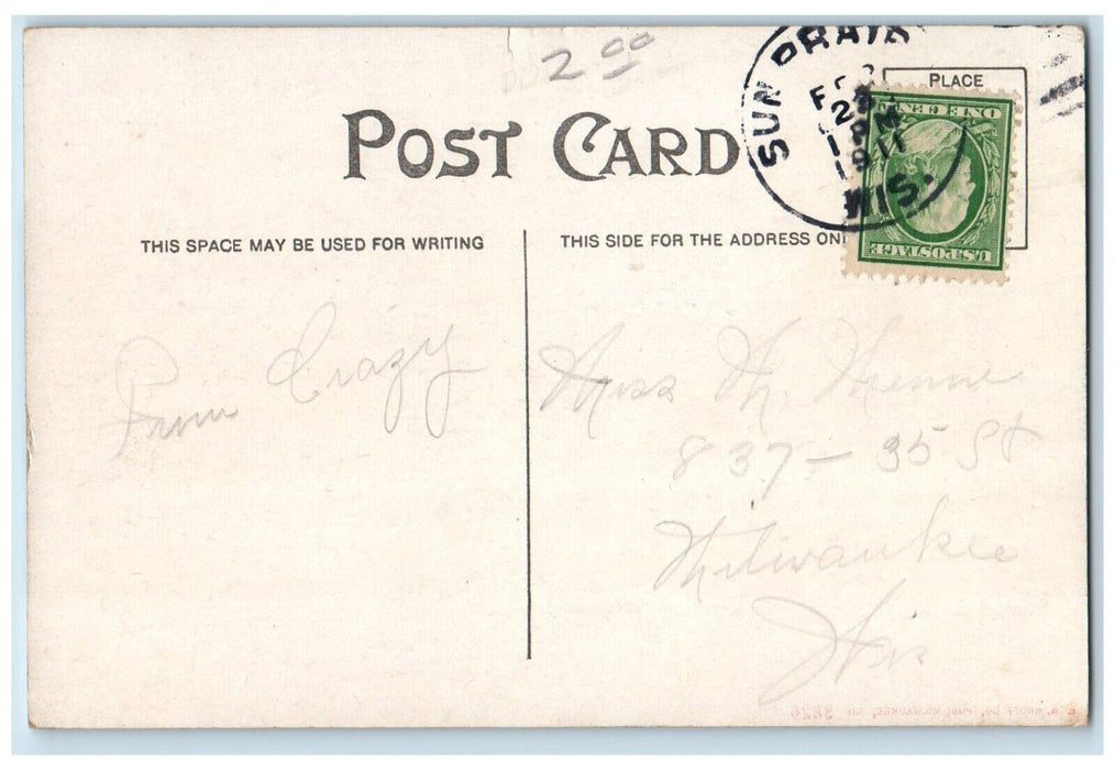 1911 Sacred Heart College Building Watertown Sun Prairie Wisconsin WI Postcard