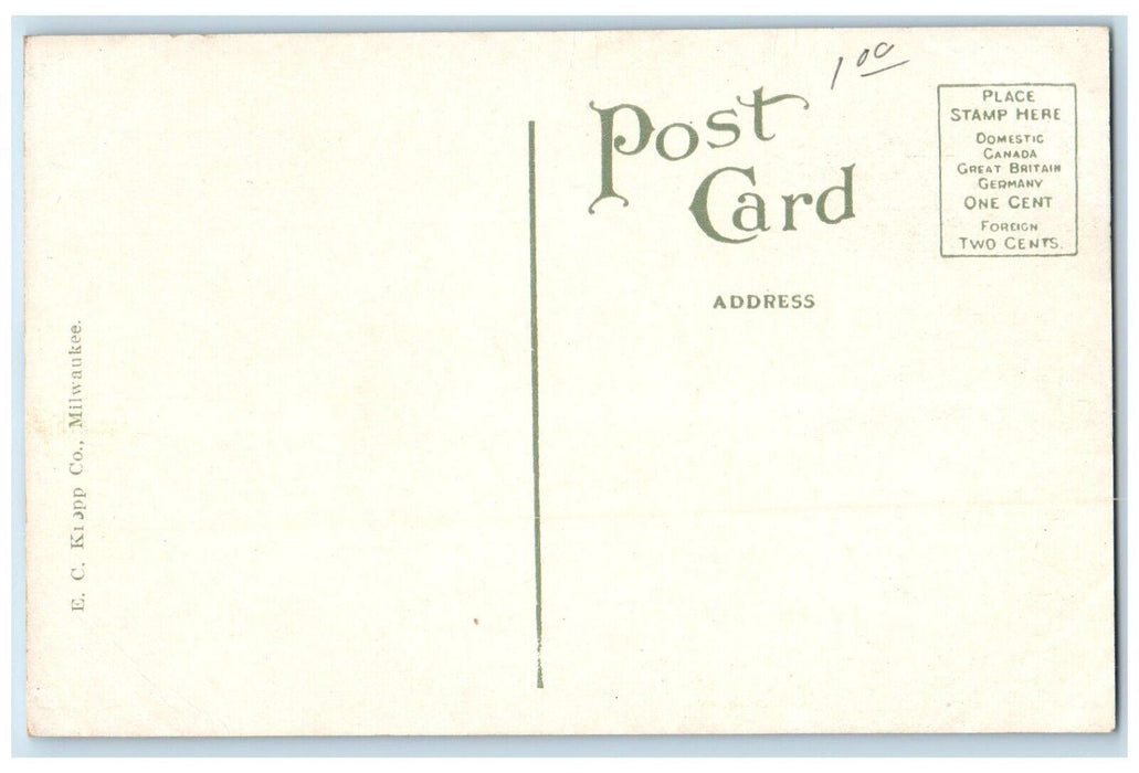 c1910's Three Pine Point Chain O Lakes Boat Waupaca Wisconsin WI Postcard