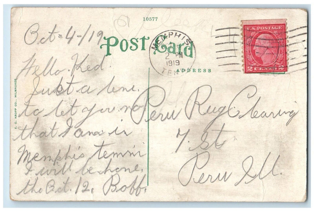 1919 Main Street North Fifth Little Rock Arkansas AR Memphis TN Antique Postcard