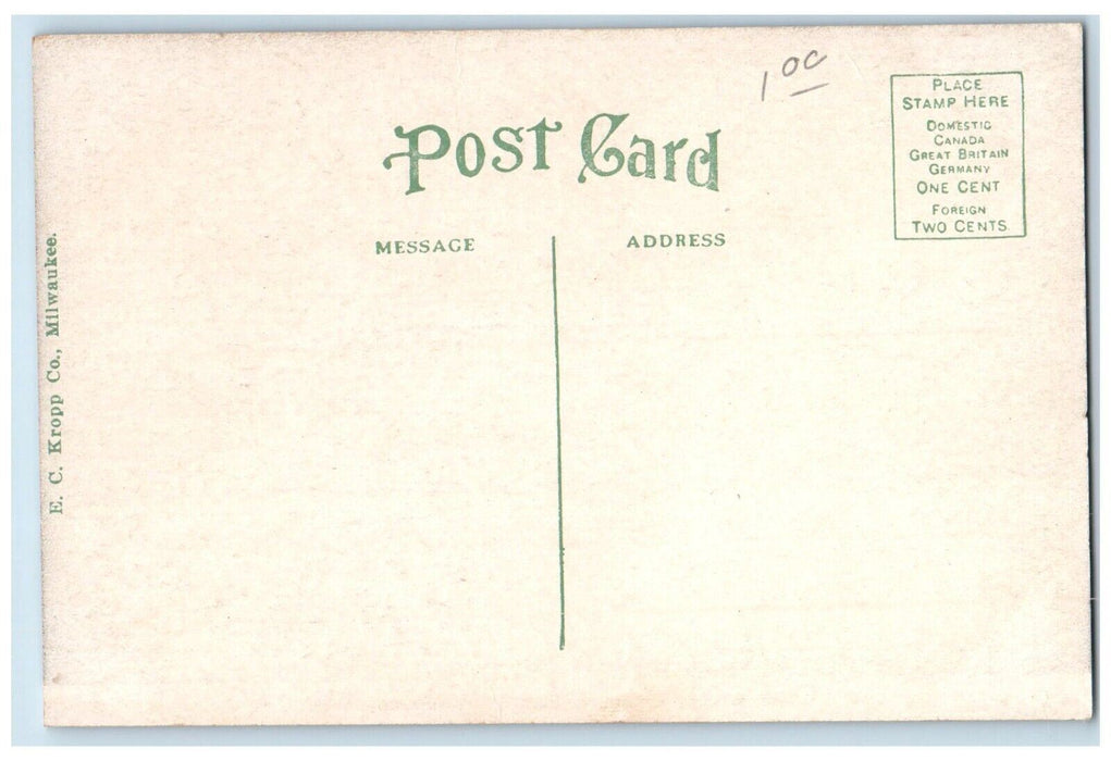 c1910's Otter Creek Chain O Lakes Canoeing Boat Waupaca Wisconsin WI Postcard