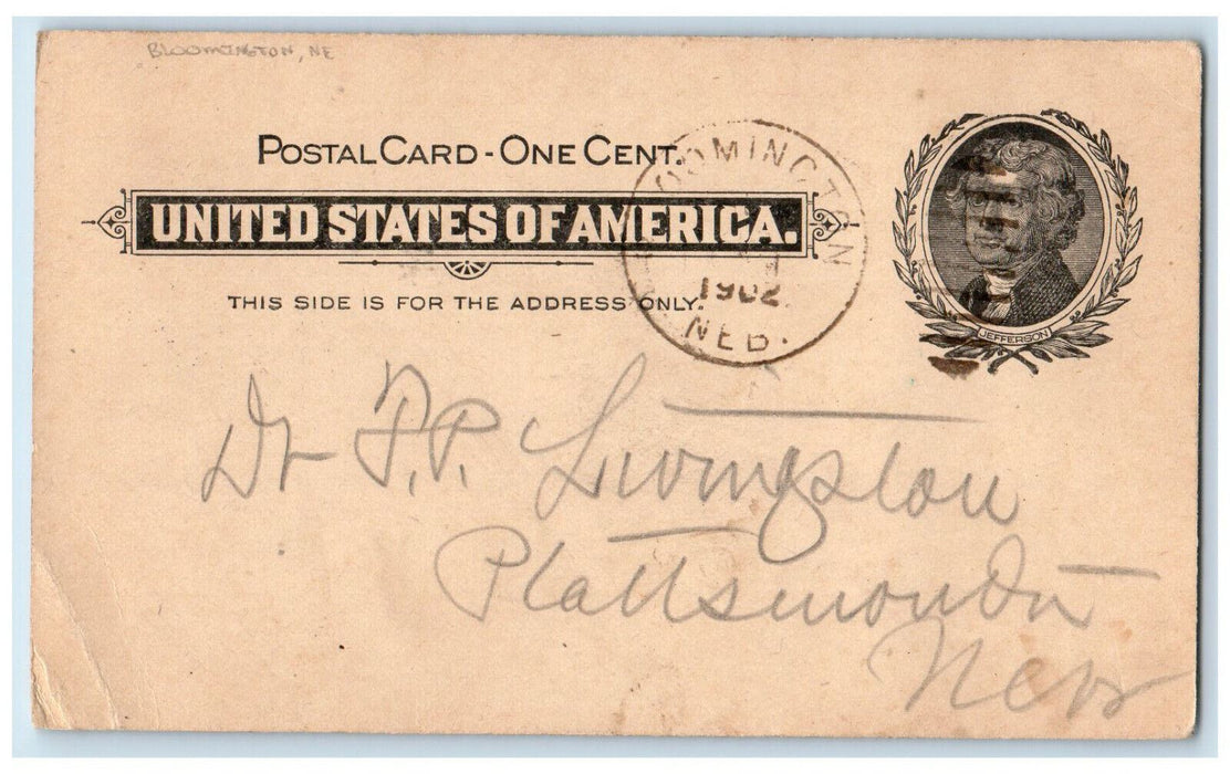1902 List of Surgeons Need Today Bloomington NE Plattsmouth NE Postal Card