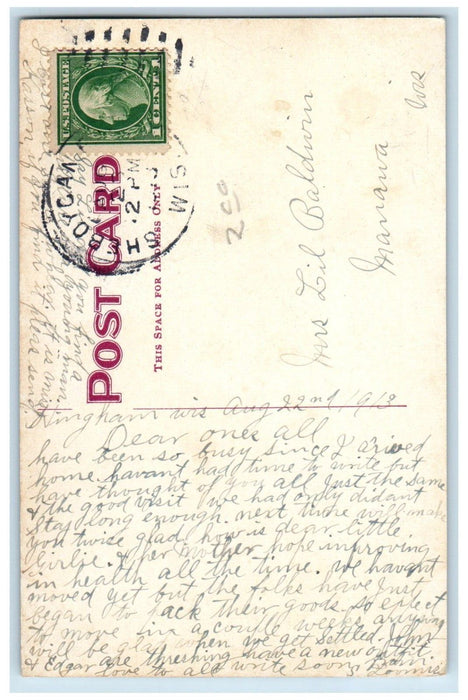 Sheboygan WI, North 7th St. Congregational ME Grace Episcopal Churches Postcard