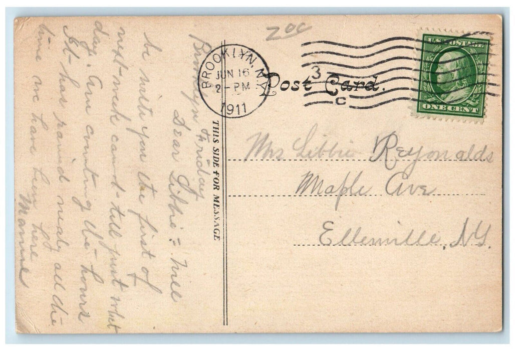 1911 Compliments Of Duval Hotel Building Cars Jacksonville Florida FL Postcard