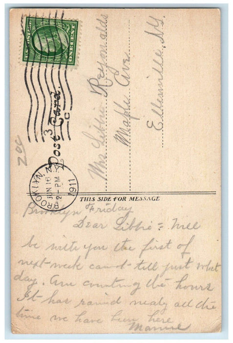 1911 Compliments Of Duval Hotel Building Cars Jacksonville Florida FL Postcard