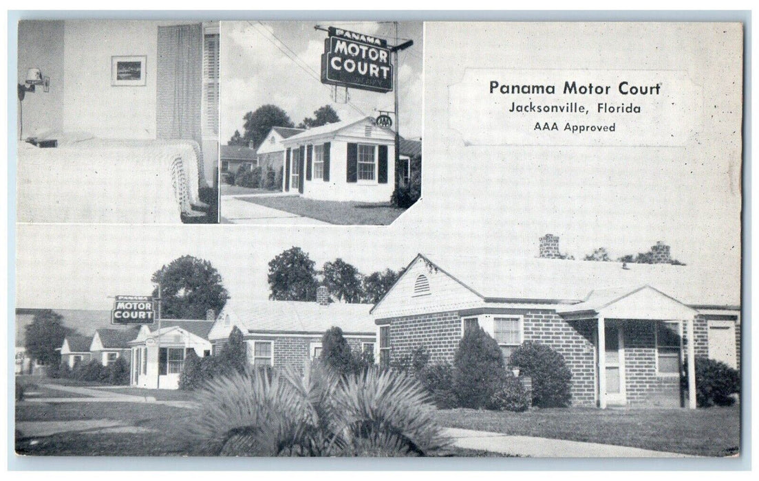 Panama Motor Court Jacksonville Florida FL, Multiview Unposted Vintage Postcard