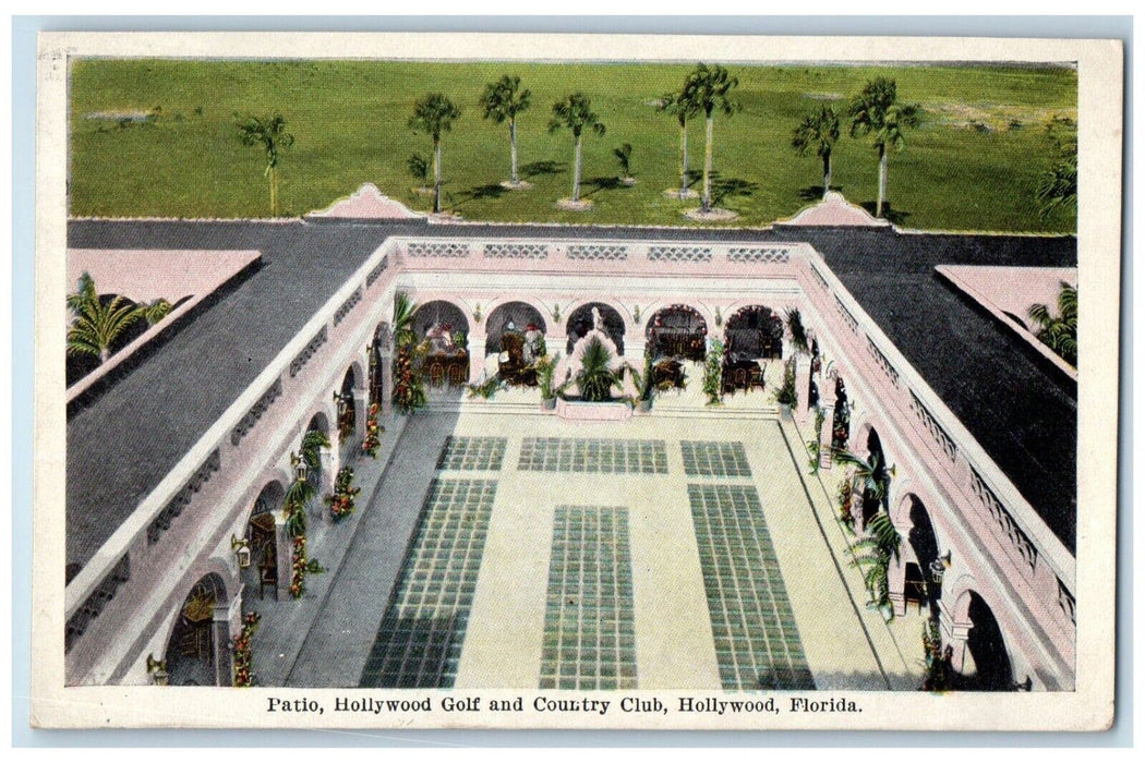 c1910's Patio Hollywood Golf And County Club Hollywood Florida FL Postcard