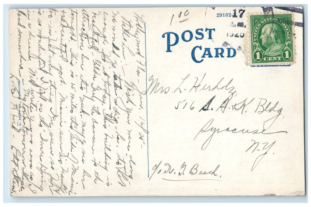 c1910's Patio Hollywood Golf And County Club Hollywood Florida FL Postcard