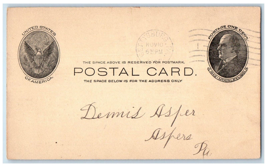 1906 Taxes for Franklin Township B Deardorff Demis Asper Asper PA Postal Card
